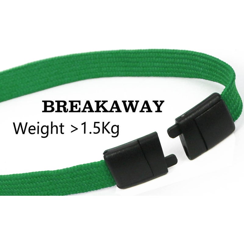 Bird Fiy Lanyards Safety Black Lanyards Neck Flat Premium Breakaway Badge Lanyard with J-Hook for ID Nametag Badge Holder (Green, 50 PCS) - Image 3